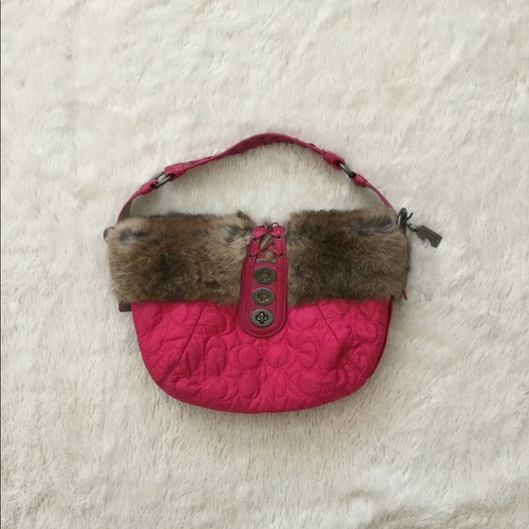 Coach Bags Coach Rabbit Fur Signature Purse Poshmark